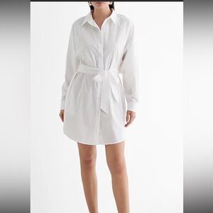 Express Women’s Button Front Boyfriend Portofino Shirt Dress Size Medium